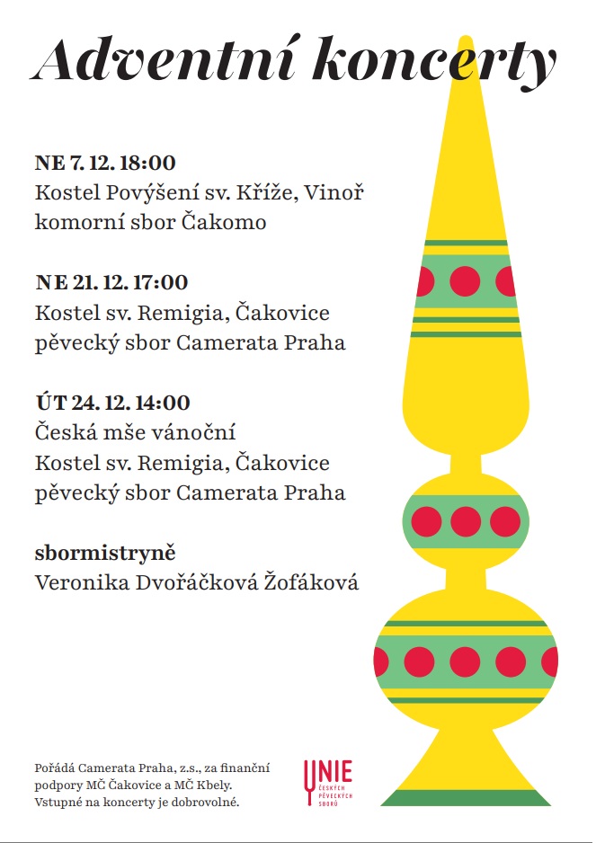 Adventní koncerty pěveckého sboru Camerata Praha