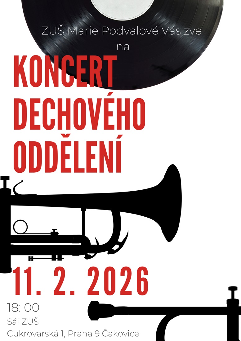 Koncert dechového oddělení ZUŠ Marie Podvalové
