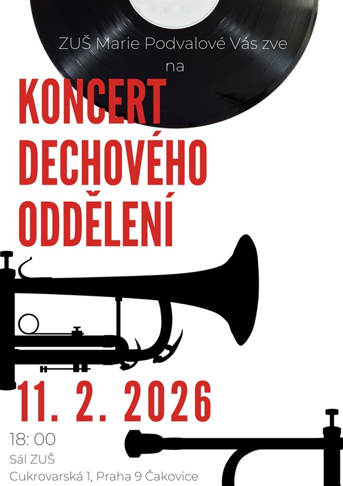 Koncert dechového oddělení ZUŠ Marie Podvalové